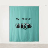 Jonge mensen Funny Meowy Black Cats Wandkleed (Voorkant)