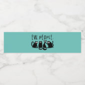 Jonge mensen Funny Meowy Black Cats Waterfles Etiket (Enkel label)