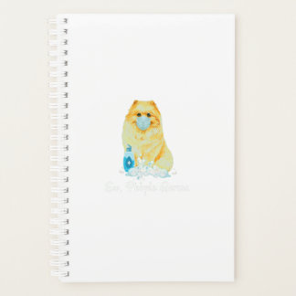 Jonge mensen Germs Pommeren die een gezichtsmasker Planner