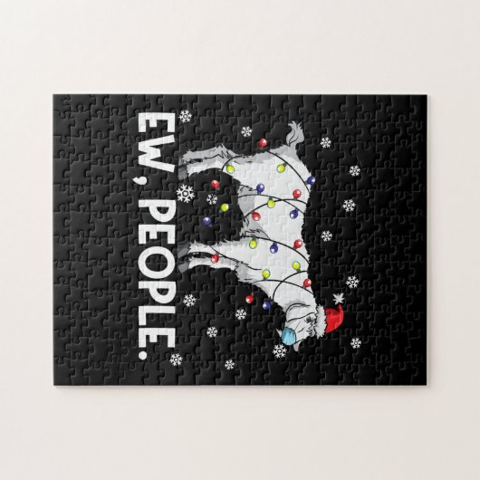 Jonge mensen krijgen cadeautjes voor schamele geit legpuzzel (Horizontaal)