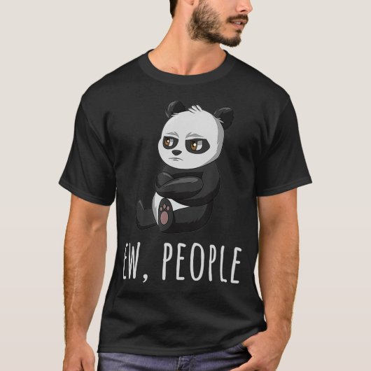 Jonge mensen Panda Introvert Antisociaal T-shirt (Voorkant)