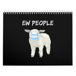 Jonge mensen schaapen of lammeren in een masker kalender