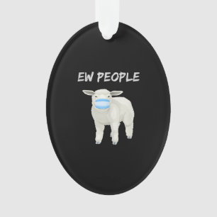 Jonge mensen schaapen of lammeren in een masker    ornament