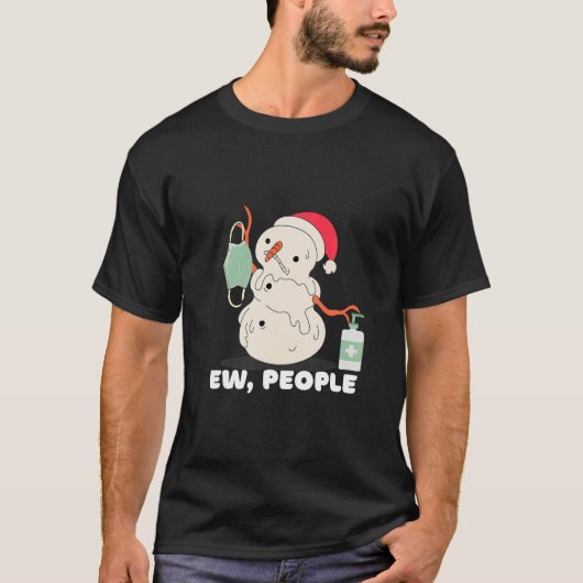 Jonge mensen, Snowman melten, Facemask en T-shirt (Voorkant)