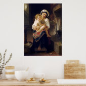 Jonge moeder die haar kind bezoekt poster (Keuken)