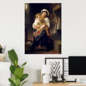 Jonge moeder die haar kind bezoekt poster (Thuiskantoor)