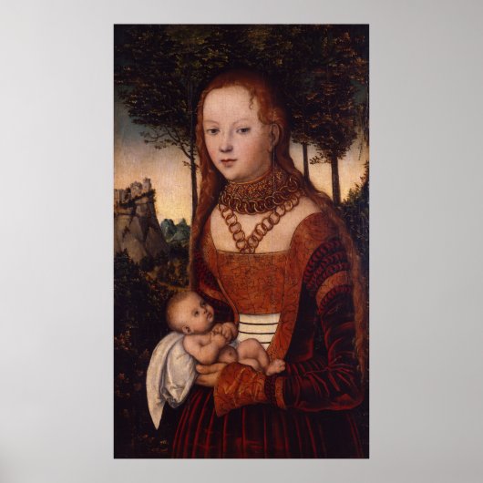 Jonge moeder met kind poster (Voorkant)