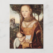 Jonge moeder met kind van Lucas Cranach de Ouder Briefkaart (Voorkant)