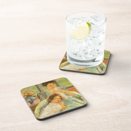 Jonge moeder naai door Mary Cassatt, kunst Onderzetter (Rechterzijde)