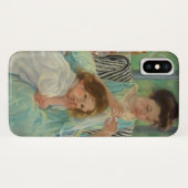 Jonge moeder naaien Case-Mate iPhone case (Achterkant (horizontaal))
