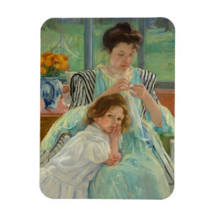 Jonge moeder naaien magneet