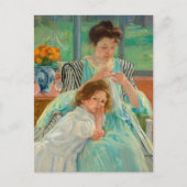 Jonge moeder naaien | Mary Cassatt Briefkaart (Voorkant)