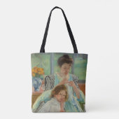 Jonge moeder naaien tote bag (Achterkant)