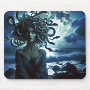 Jonge mooie Medusa bij de Maan & Oceaan Muismat