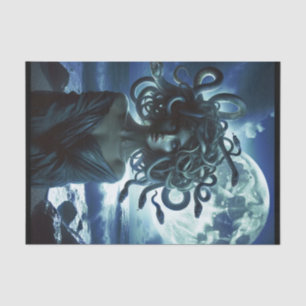 Jonge mooie Medusa bij de Maan & Oceaan Tissuepapier