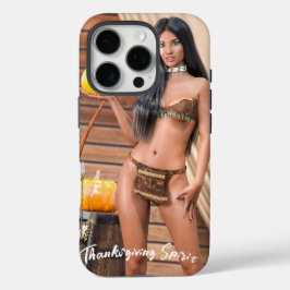 Jonge Native American poseert op houten muur iPhone 16 Pro Hoesje