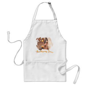 Jonge Native American poseert op houten muur Standaard Schort