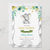 Jonge olifant baby shower-uitnodiging kaart (Voorkant)
