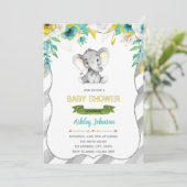 Jonge olifant baby shower-uitnodiging kaart (Staand voorkant)