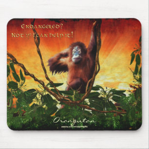 Jonge orang-oetan & Oerwoud Sunrise Art Mousepad Muismat