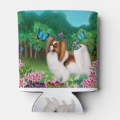 Jonge Papillon Hond met Vlinders Koelbox Blikjeskoeler (Achterkant)