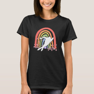 Jonge schaatsster vrouwen IJsschaatsen schattig Sn T-shirt