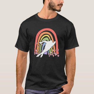 Jonge schaatsster vrouwen IJsschaatsen schattig Sn T-shirt