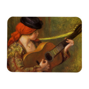 Jonge Spaanse vrouw met gitaar van Pierre Renoir Magneet