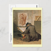 Jonge studententekening, Chardin 1738 Briefkaart (Voorkant / Achterkant)