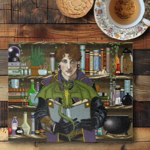 Jonge Tovenaar Fantasy Bibliotheek Boeken Draak Legpuzzel