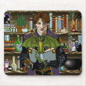 Jonge Tovenaar Fantasy Bibliotheek Boeken Draak Muismat (Voorkant)
