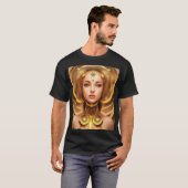 Jonge Venus Cyborg in Goud T-shirt (Voorkant volledig)