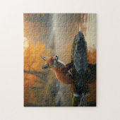 Jonge vos in de herfst legpuzzel (Verticaal)