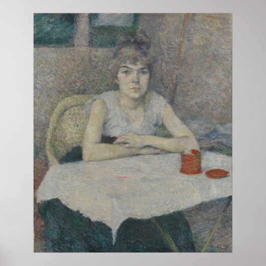 Jonge vrouw aan een tafel Toulouse-Lautrec Poster (Voorkant)