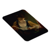 Jonge vrouw die een brief leest (olie op doek) magneet (Rechterzijde)