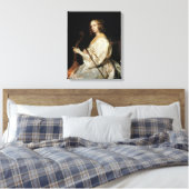 Jonge Vrouw die een Viola da Gamba speelt Canvas Afdruk (Insitu (Slaapkamer))