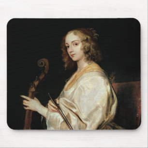 Jonge Vrouw die een Viola da Gamba speelt Muismat