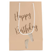 Jonge Vrouw die het Strand lopen Medium Cadeauzakje (Achterkant)