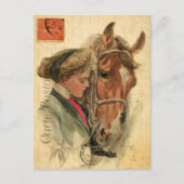  jonge vrouw en paardenbloemen Frans Briefkaart (Voorkant)