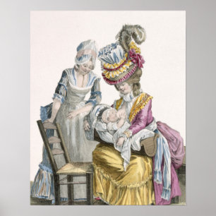 Jonge Vrouw in een Dress 'a la Levite' Borstvoedin Poster
