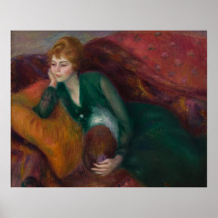 Jonge vrouw in het groen, William James Glackens Poster