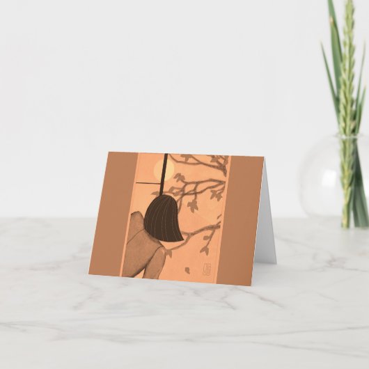 Jonge vrouw in Shoji Screen AUTUMN Blank Note Kaart (Voorkant)