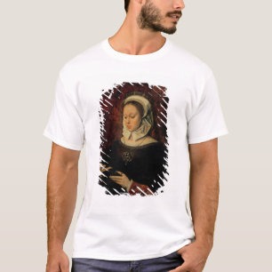 Jonge vrouw Leest een boek van uren (olie op het p T-shirt