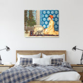 Jonge vrouw leest | Osman Hamdi Bey | Canvas Afdruk (Insitu (Slaapkamer))
