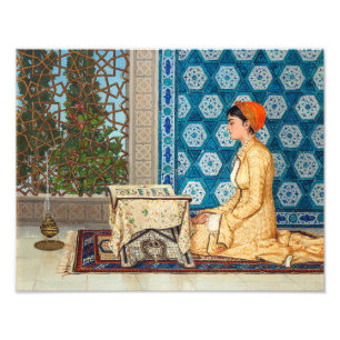 Jonge vrouw leest   Osman Hamdi Bey   Foto Afdruk
