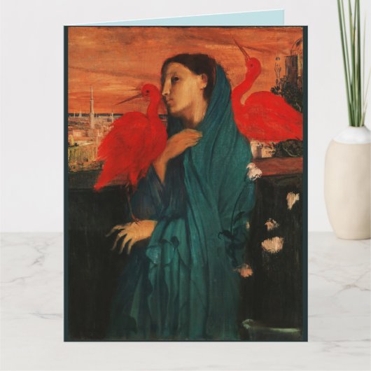Jonge vrouw met Ibis door Edgar Degas Kaart (Voorkant)