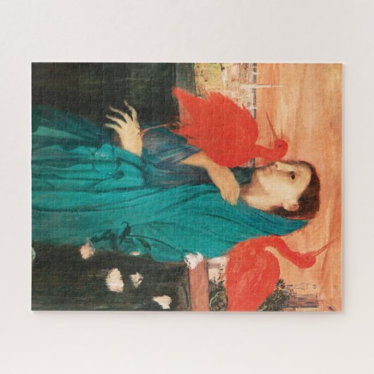 Jonge vrouw met Ibis Fine Art van Edgar Degas Legpuzzel (Horizontaal)