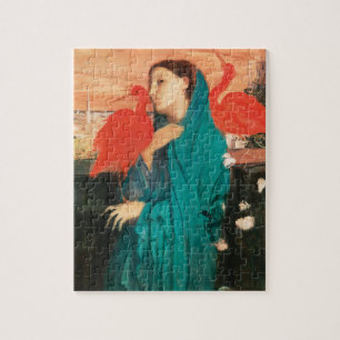 Jonge vrouw met Ibis Fine Art van Edgar Degas Legpuzzel