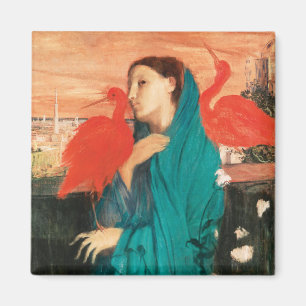 Jonge vrouw met Ibis Fine Art van Edgar Degas Magneet