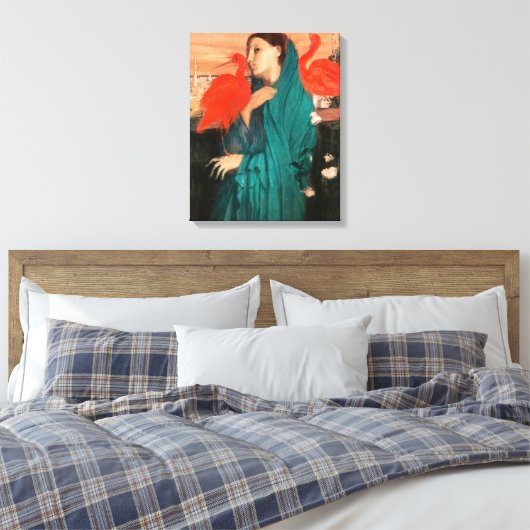 Jonge vrouw met Ibis van Edgar Degas Canvas Afdruk (Insitu (Slaapkamer))